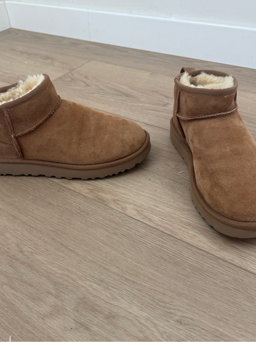 UGG Chestnut Suede Short Shearling Booties